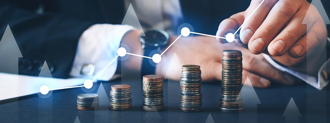 Monedas creciendo, símbolo de un micro-crédito Kuánto Cash